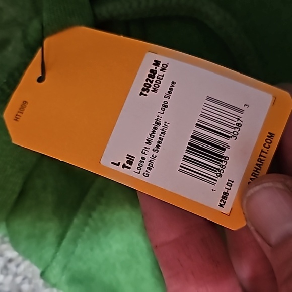 New Carhartt Pullover Sweatshirt w/ Hoodie in Big and Tall mens size LT - Picture 3 of 5